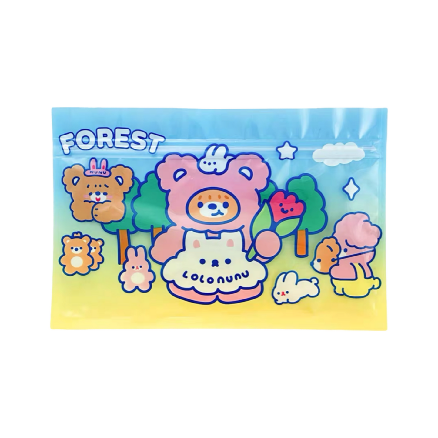 Ins style cute bear rectangular zipper bag (four styles)