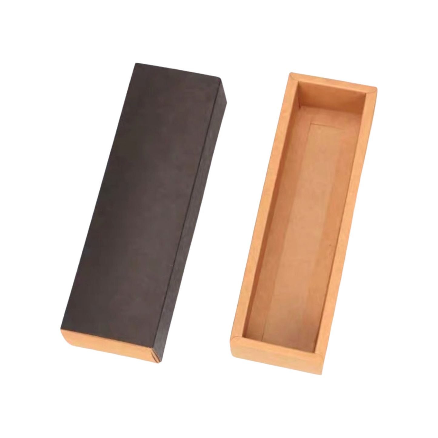 Rectangular brown cowhide drawer box (50~80g)