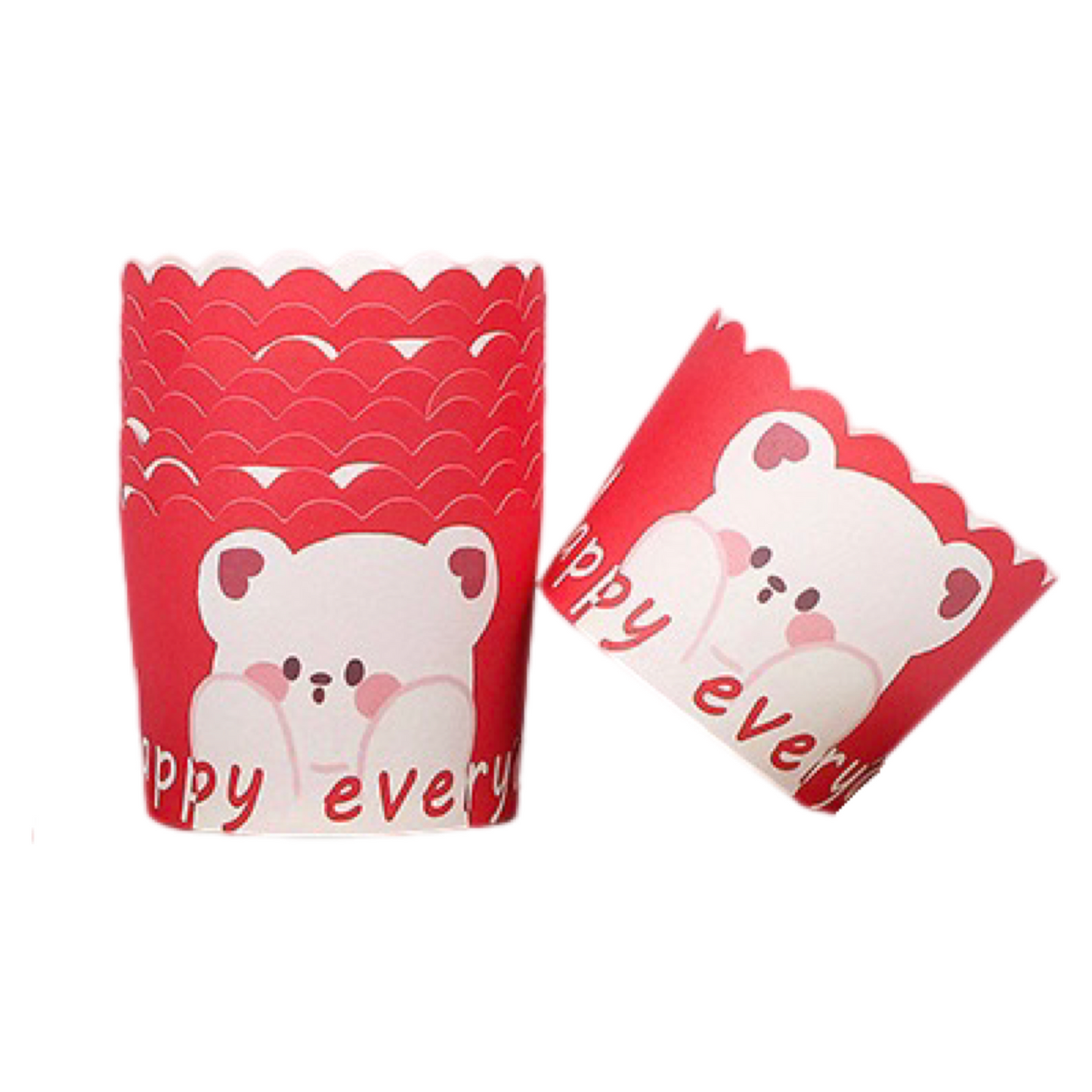 Muffin coated cup-red bear