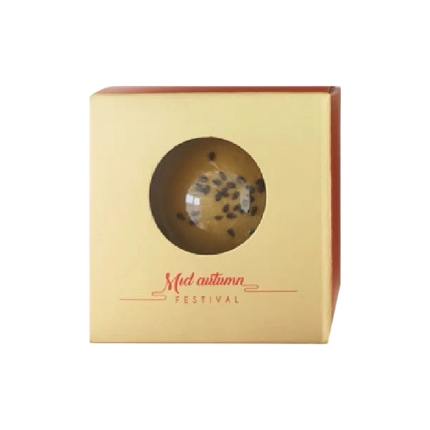 Golden windowed mooncake single compartment packaging box (50~80g)
