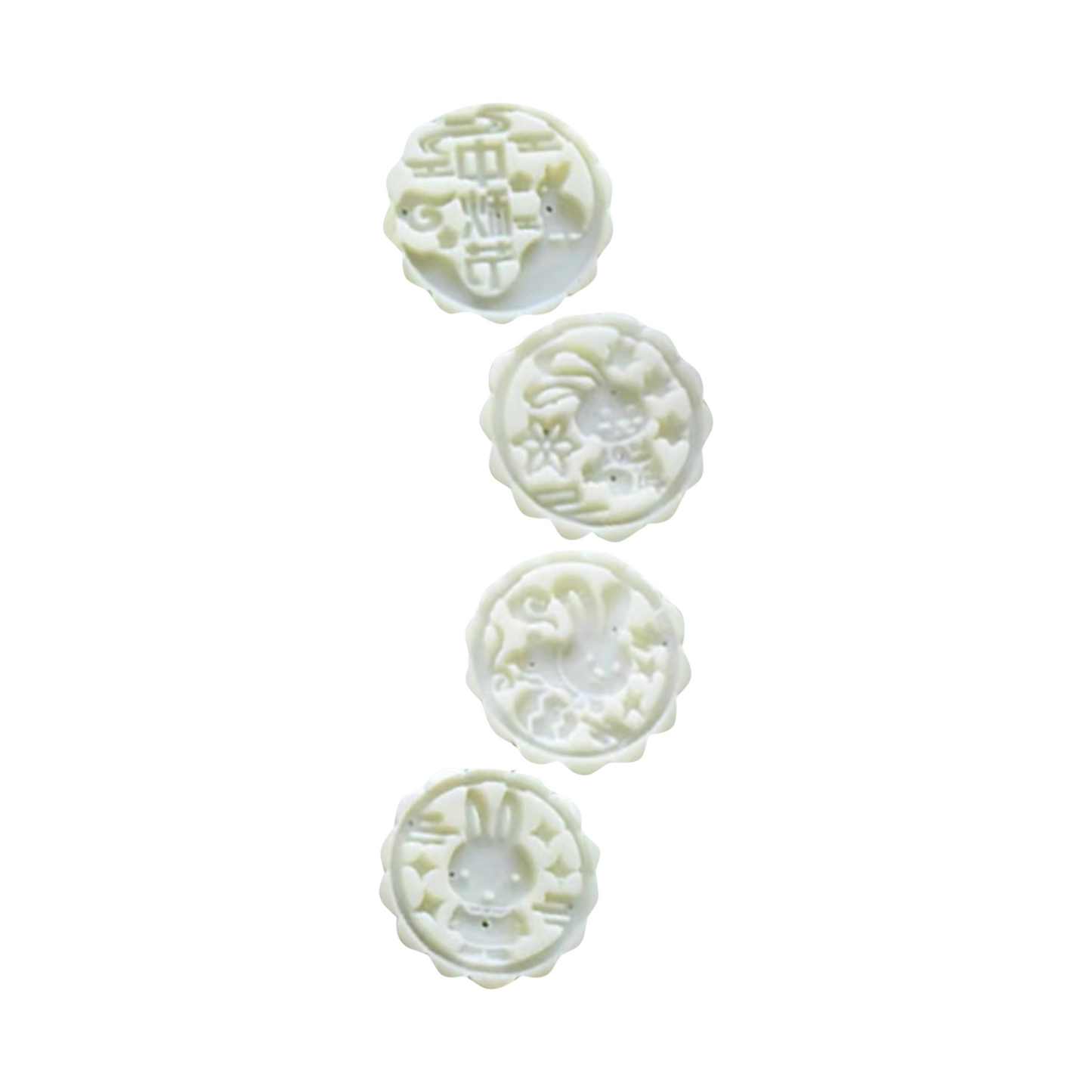 Three-dimensional Cute Rabbit Mooncake Mold 50g - 4 pieces of flowers