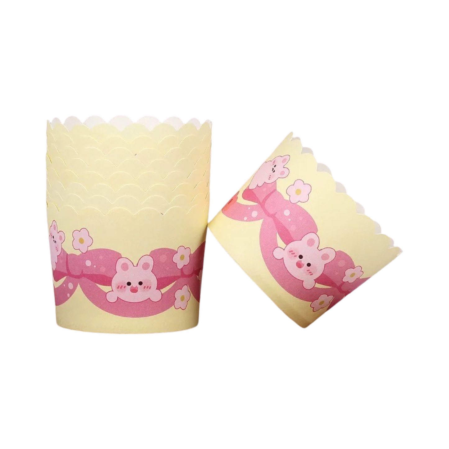 Muffin coated cup-ribbon bunny