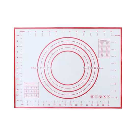 防滑矽膠揉麵墊30*40cm帶刻墊(紅色)
