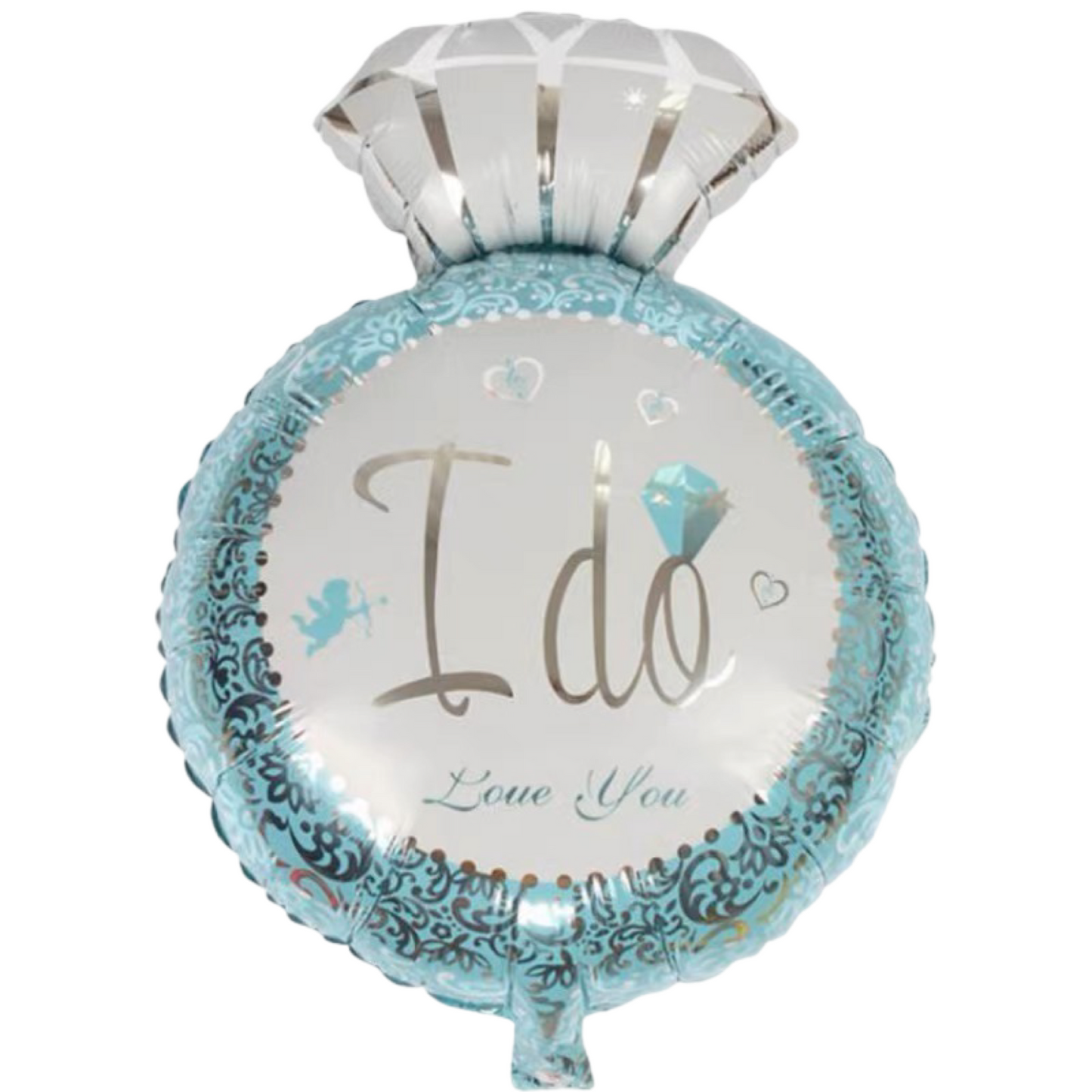 25-inch Diamond Proposal Ring Balloon - Blue