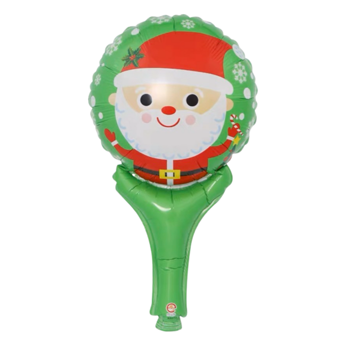 18-inch Santa Claus holding balloon-green