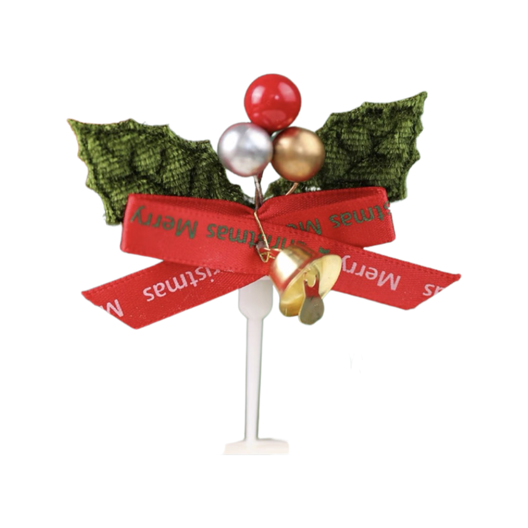 Christmas decoration plug-in ~ red ribbon tree