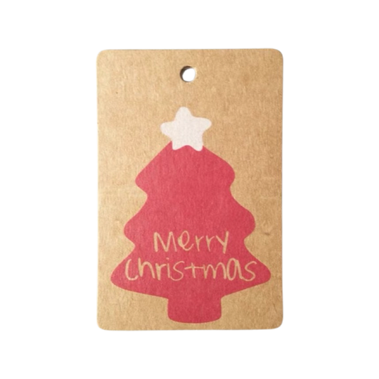 聖誕裝飾吊牌~紅樹方形吊牌