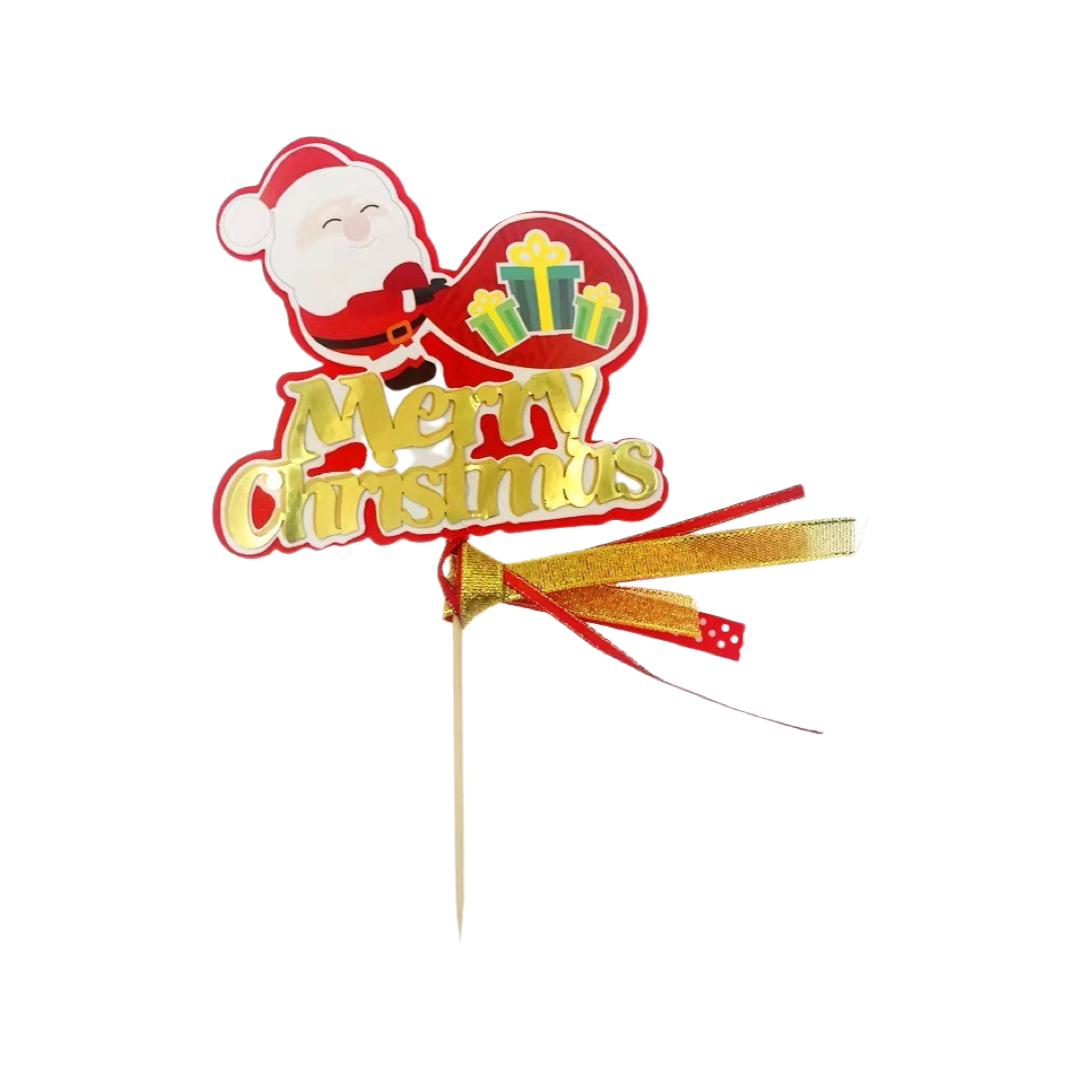 Christmas Cake Decoration Cards~Santa Claus Style