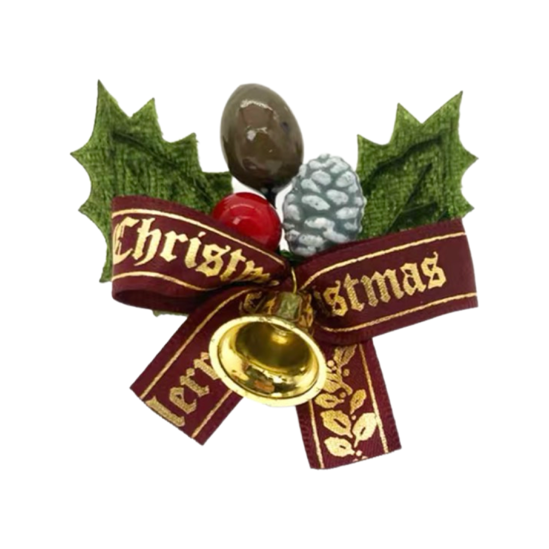Christmas decoration plug-in~Mixed fruit wine red ribbon tree