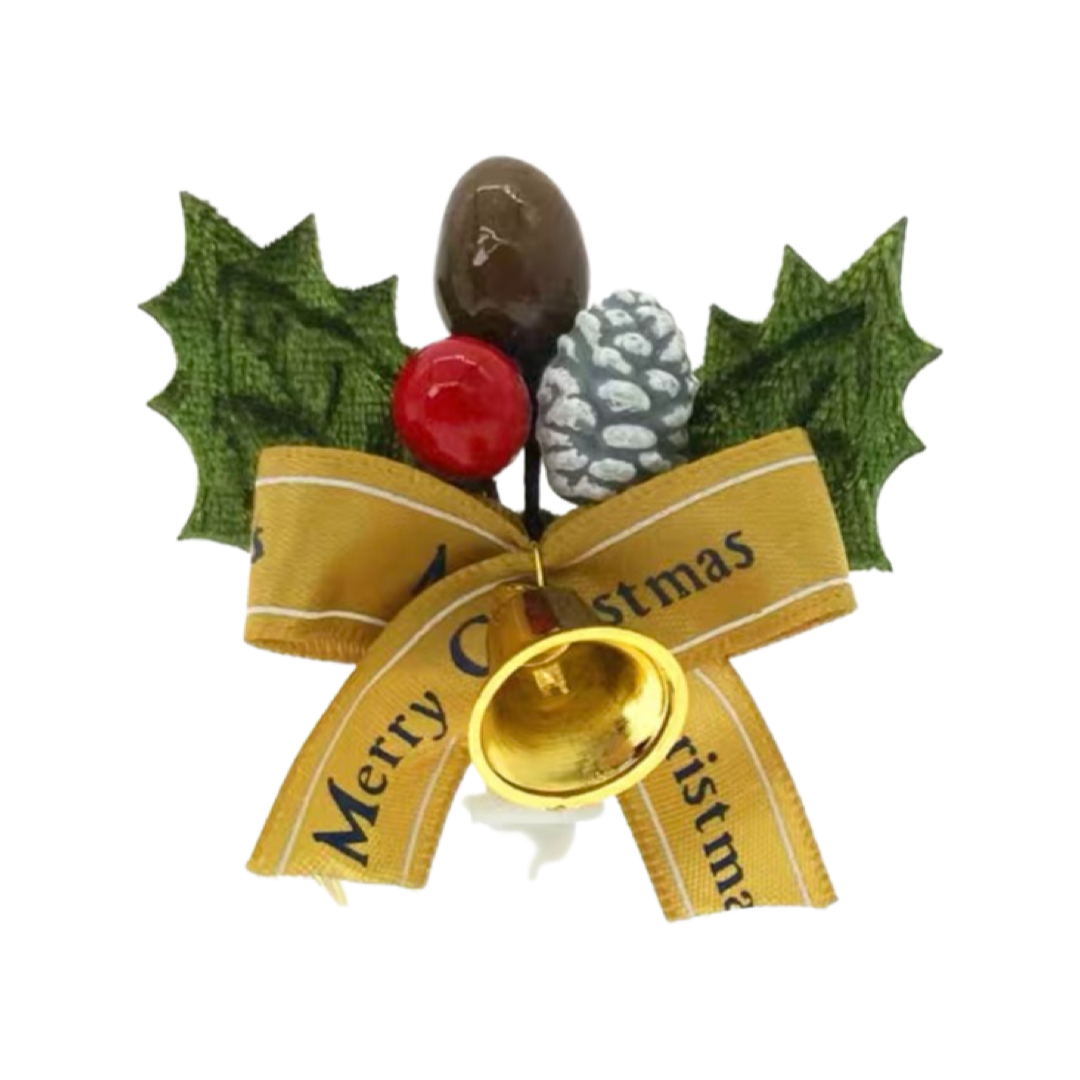 Christmas decoration plug-in~Mixed fruit gold ribbon tree