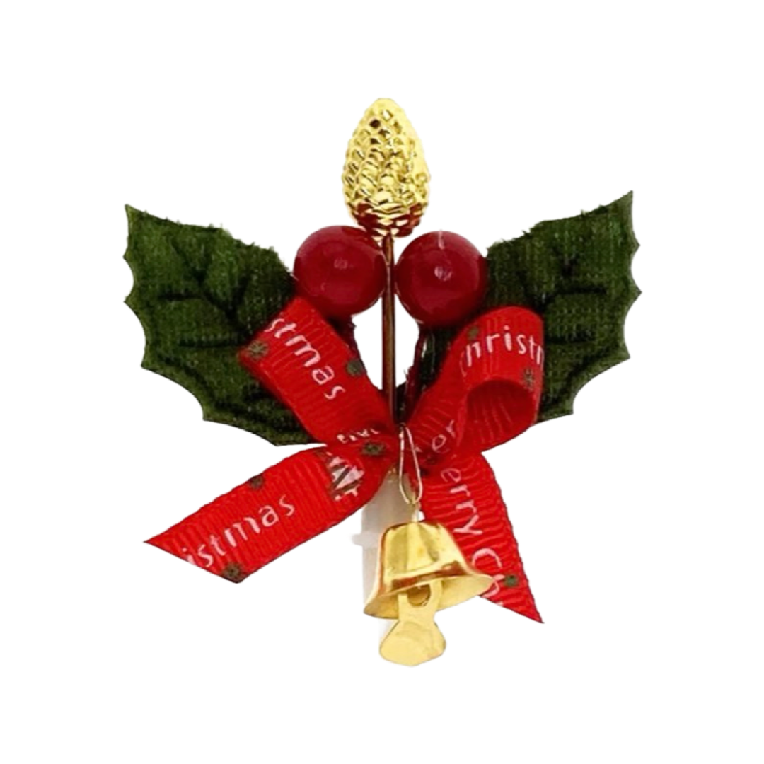 Christmas decoration plug-in ~ golden fruit and red ribbon tree
