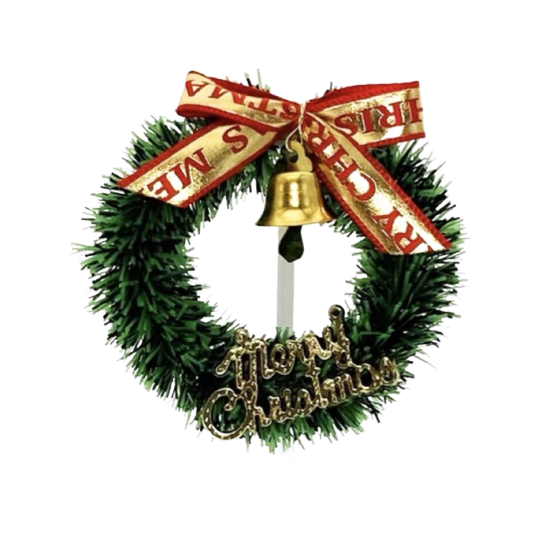 Christmas decoration plug-in ~ gold ribbon gold bell garland
