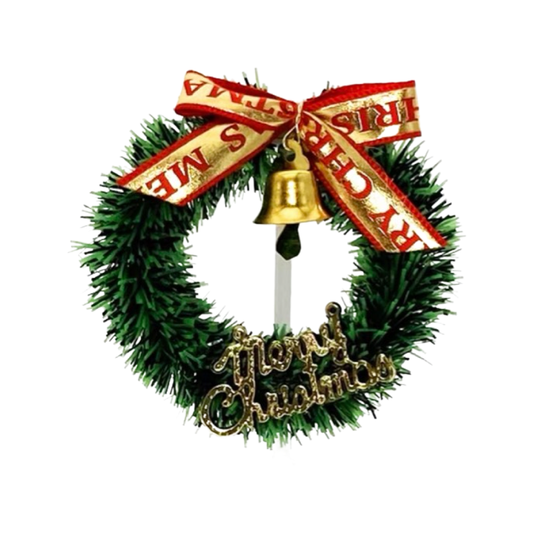 聖誕裝飾插件~金絲帶金鈴鐺花環