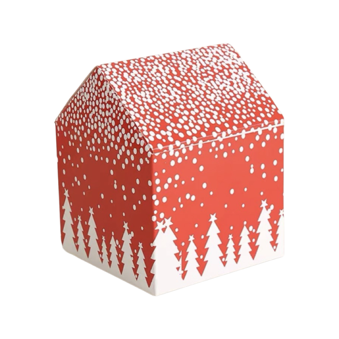 Christmas box-red snow scene