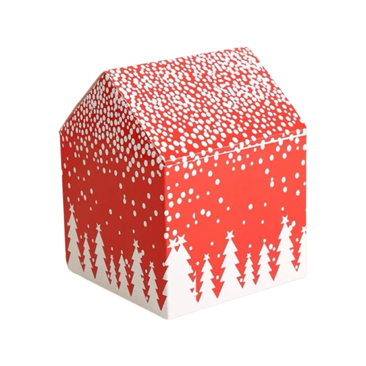Christmas box-red snow scene