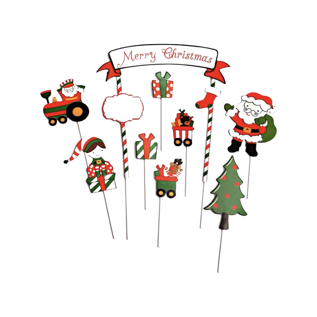 Christmas cake decoration playing cards