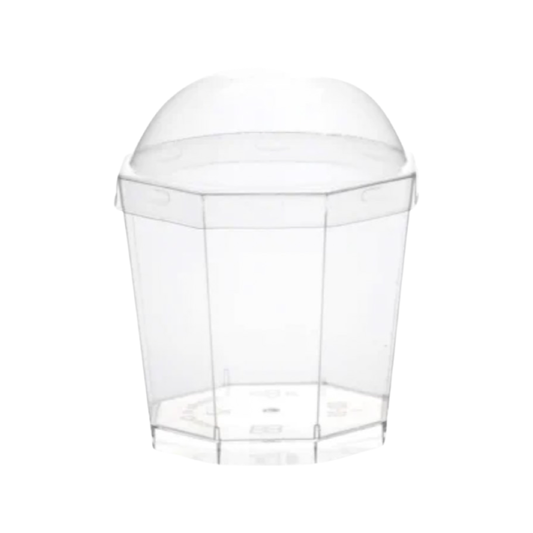 八角透明啫哩杯(連蓋 10個裝)180ml
