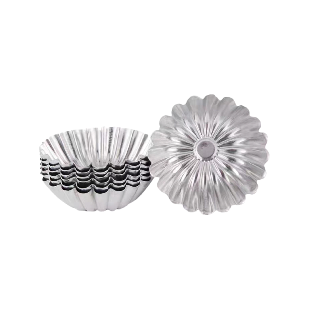 Aluminum chrysanthemum-shaped egg tart mold (7cm)