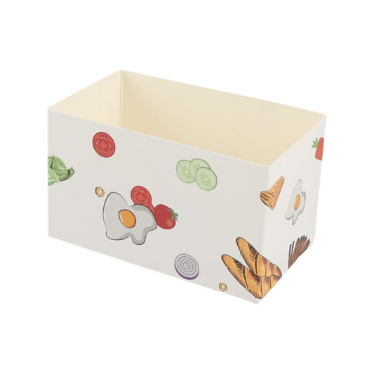 Sandwich bread packaging box (poached egg style with white background)