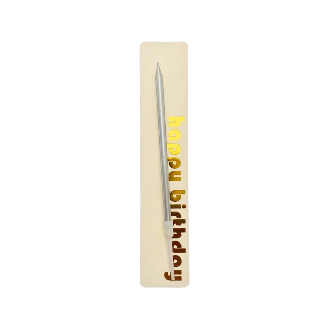 Long silver candle