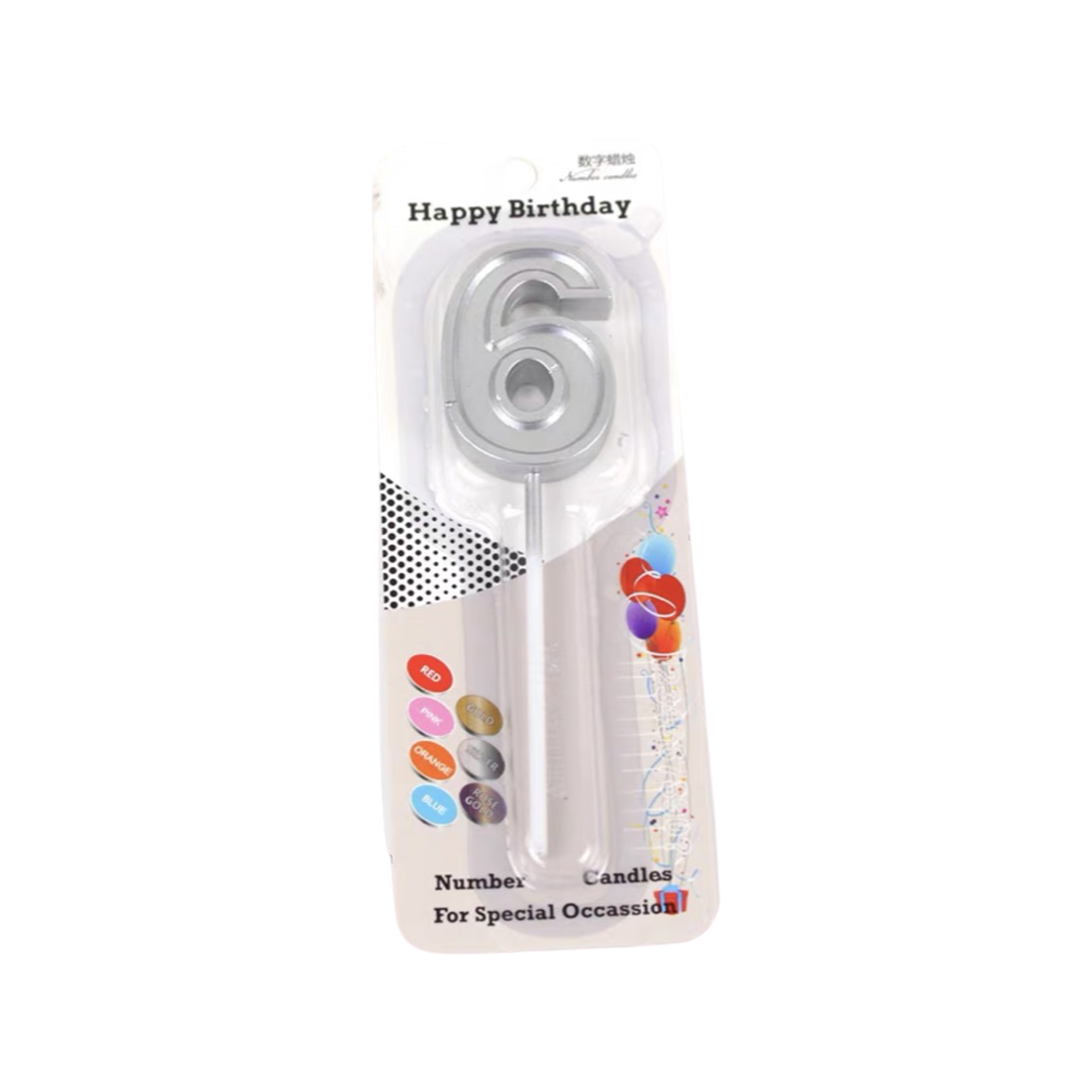 Silver Number Candle(6)