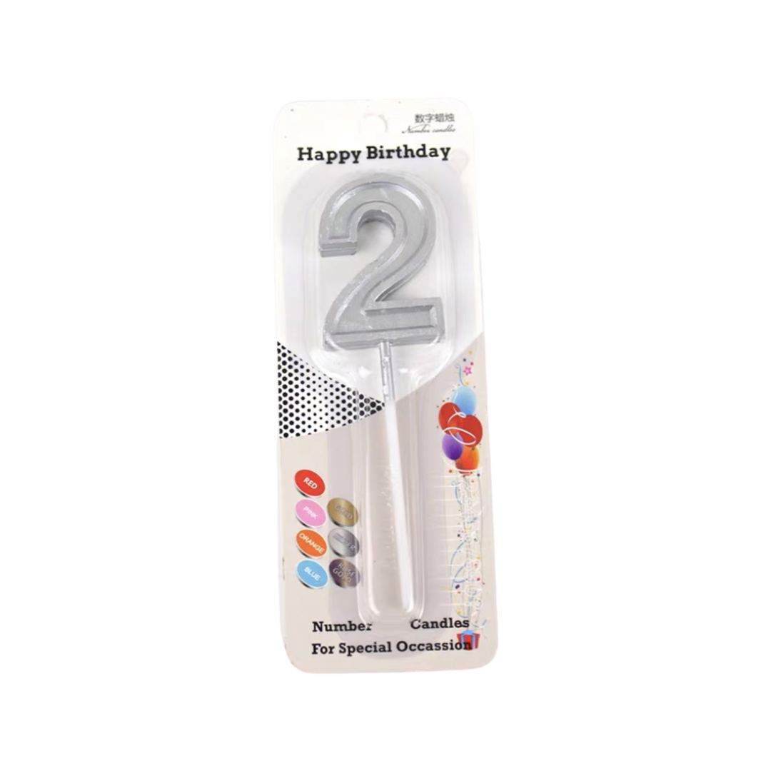 Silver Number Candle(2)