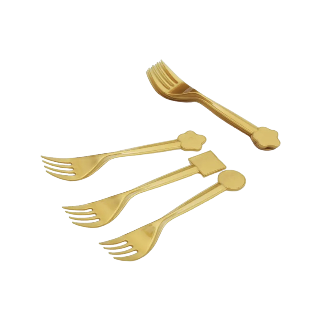 Plastic hot stamping dessert forks (8 pieces)