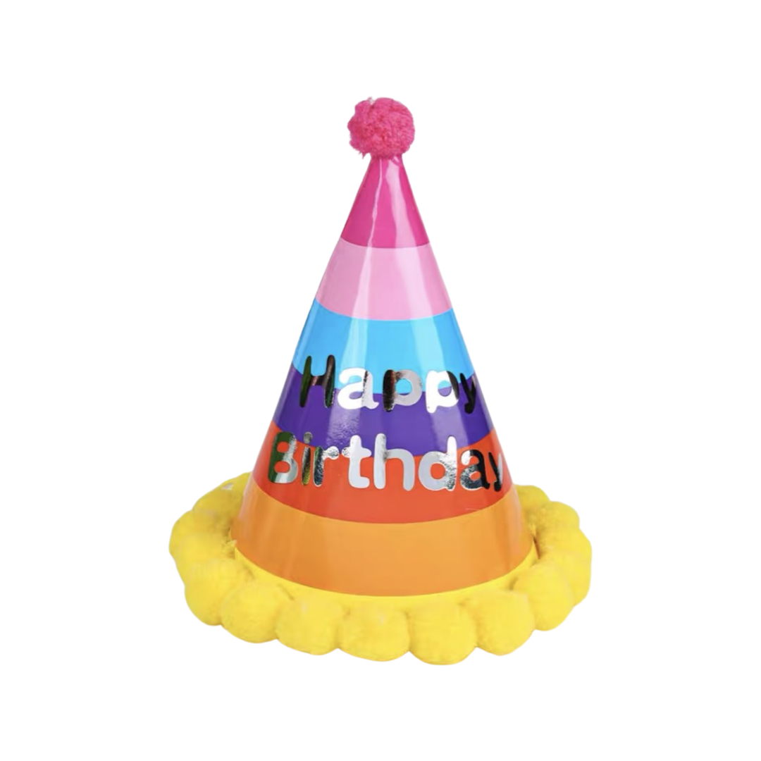 Yellow colorful birthday hat