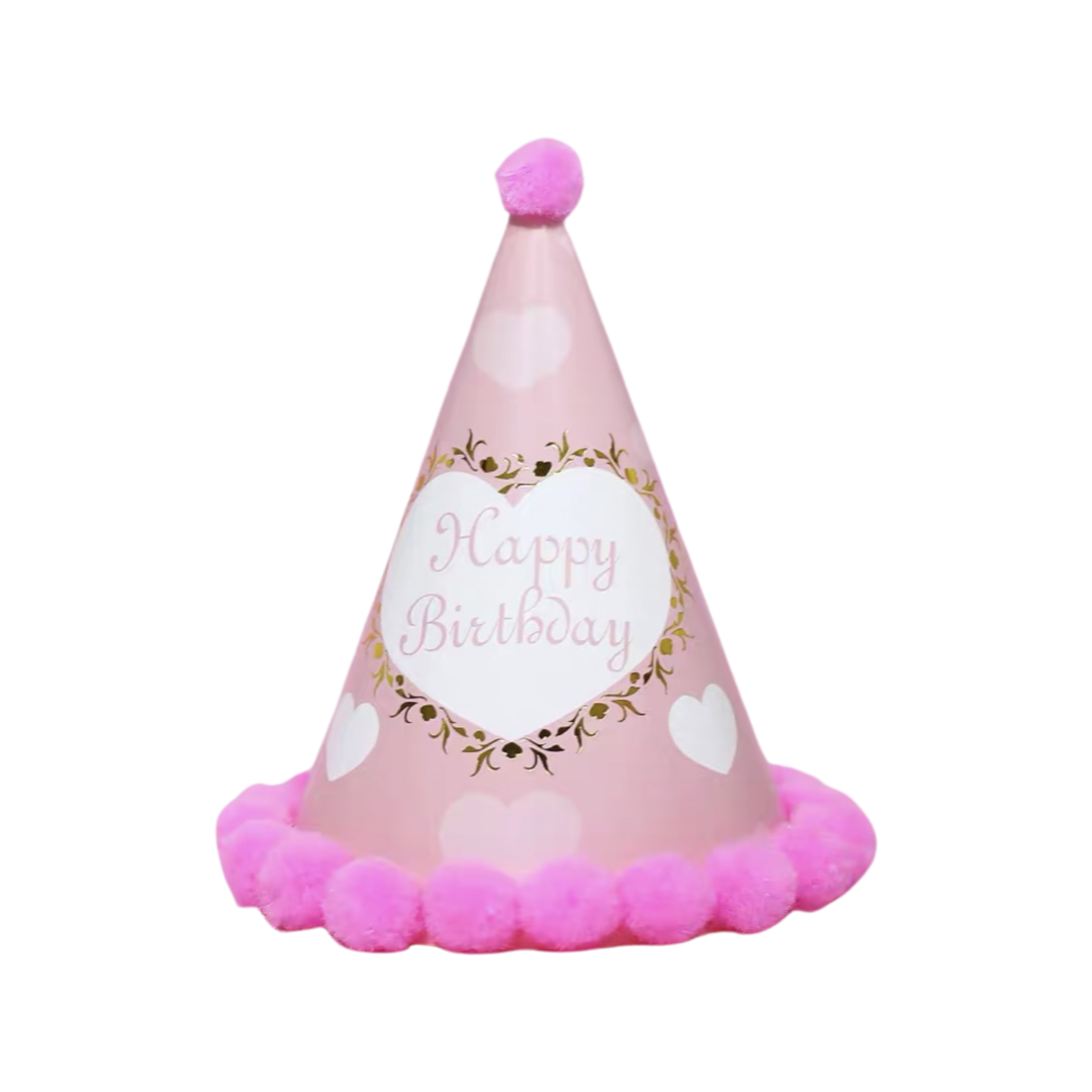 Pink ball love birthday hat