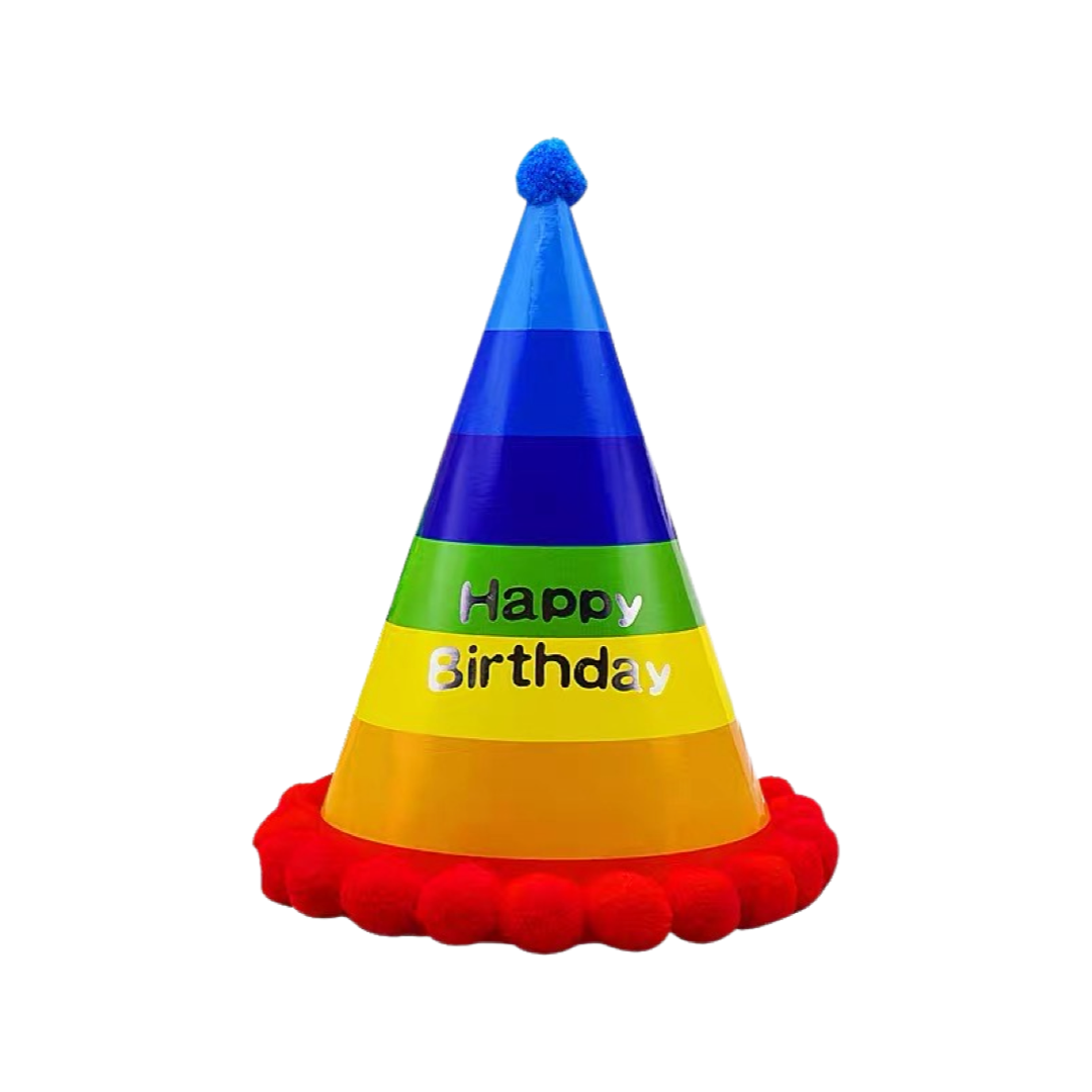 Colorful striped birthday hat
