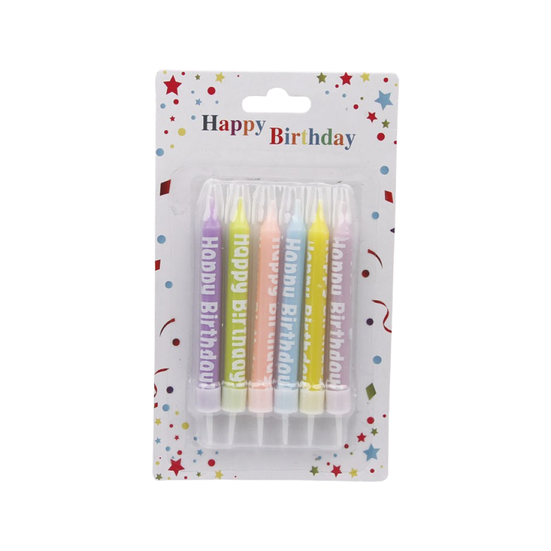 Macaron white letter candle