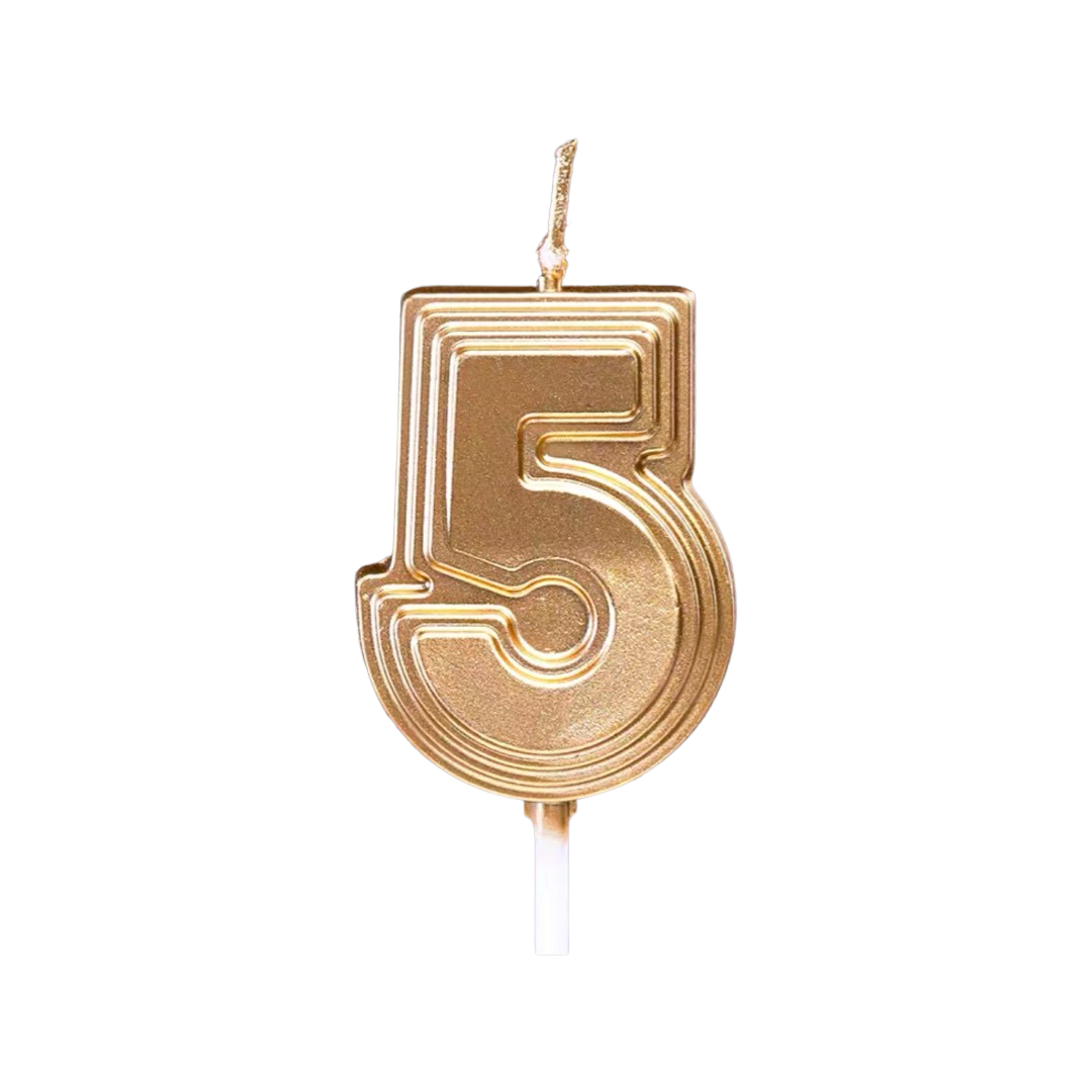 Step Golden Number Candle(5)