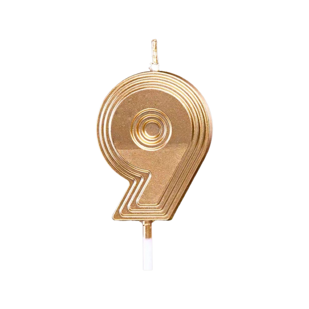 Step golden number candle(9)