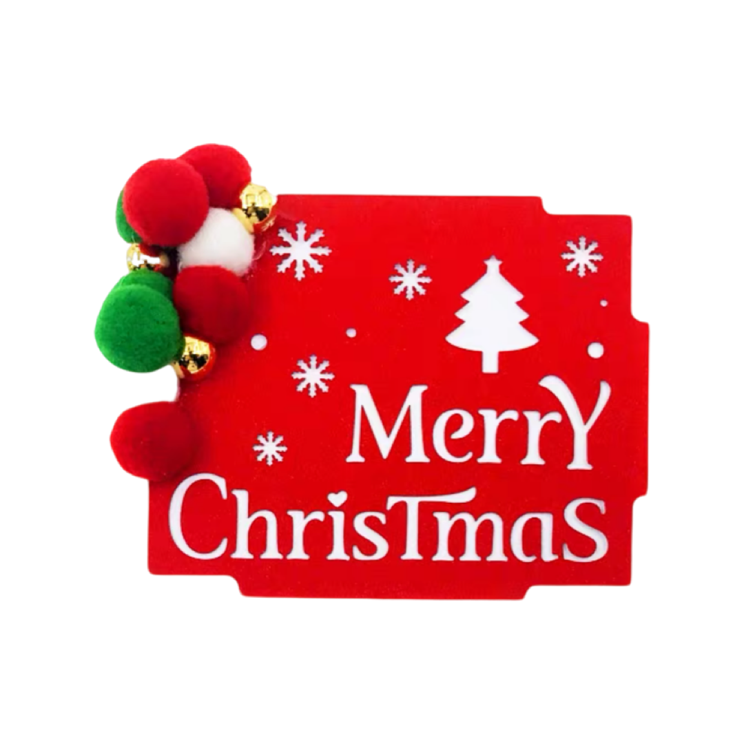 Christmas cake decoration playing cards ~ square red background with white characters