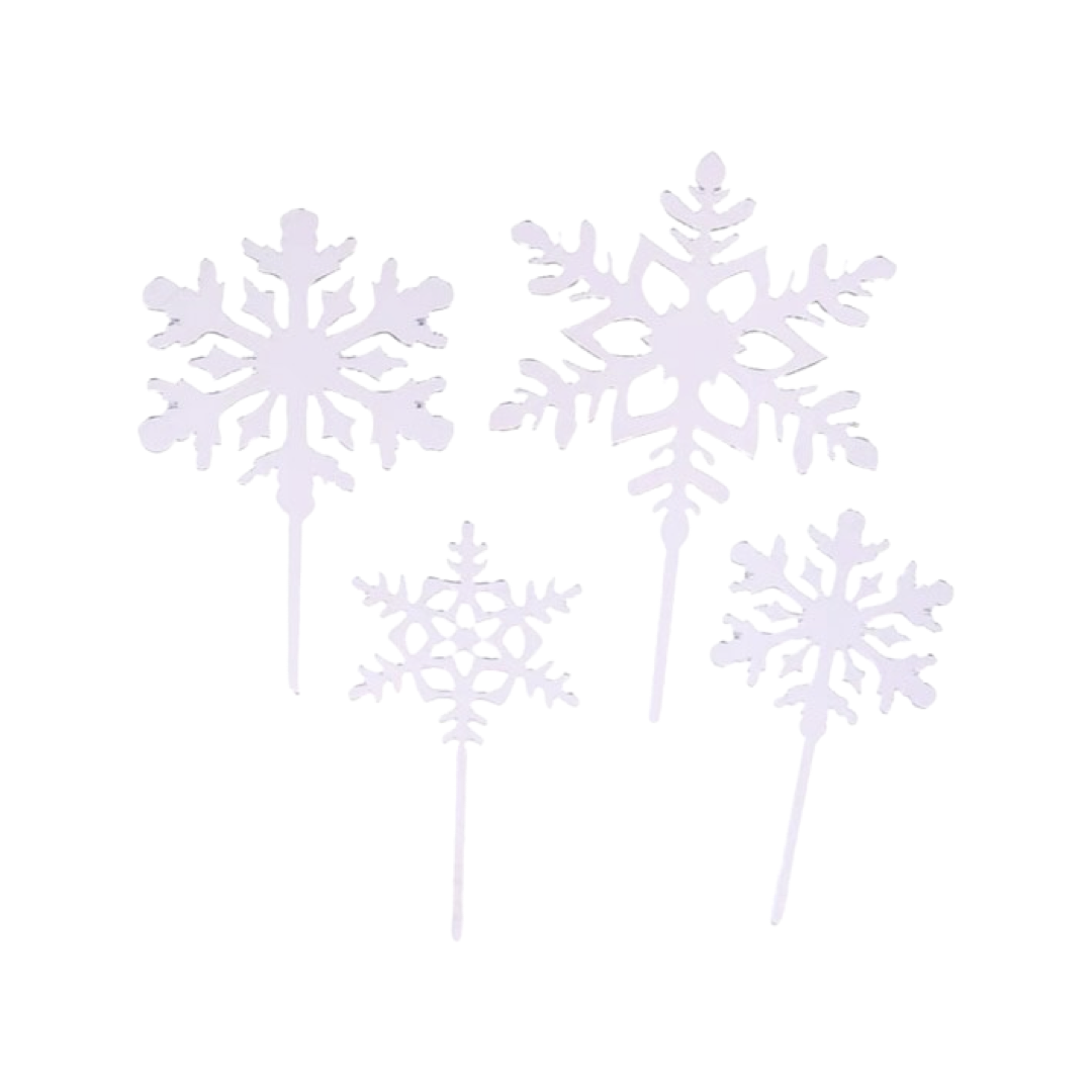 Christmas decoration plug-in ~ white snowflake 4-pack