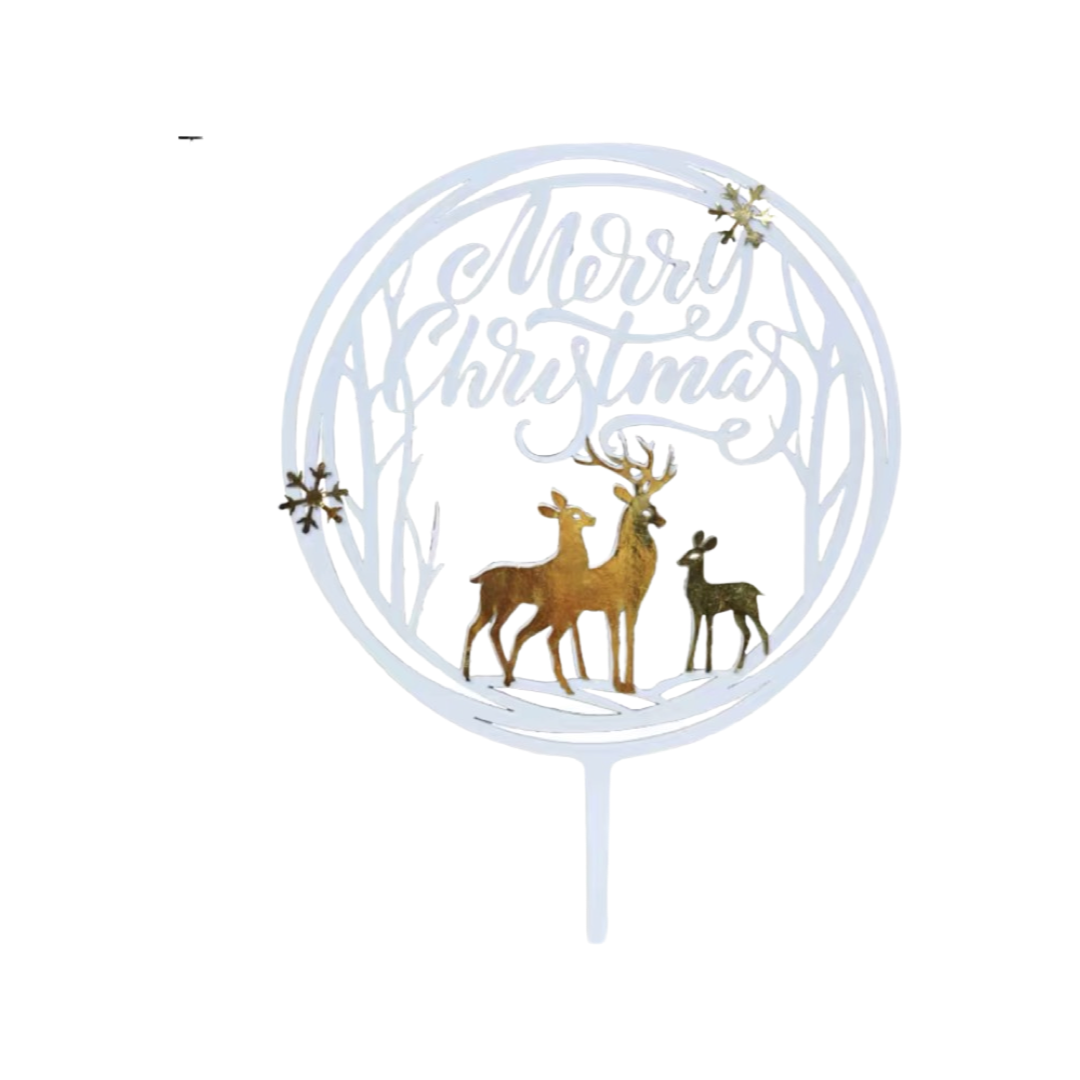 Dumb glue Christmas cake decoration plate (white)