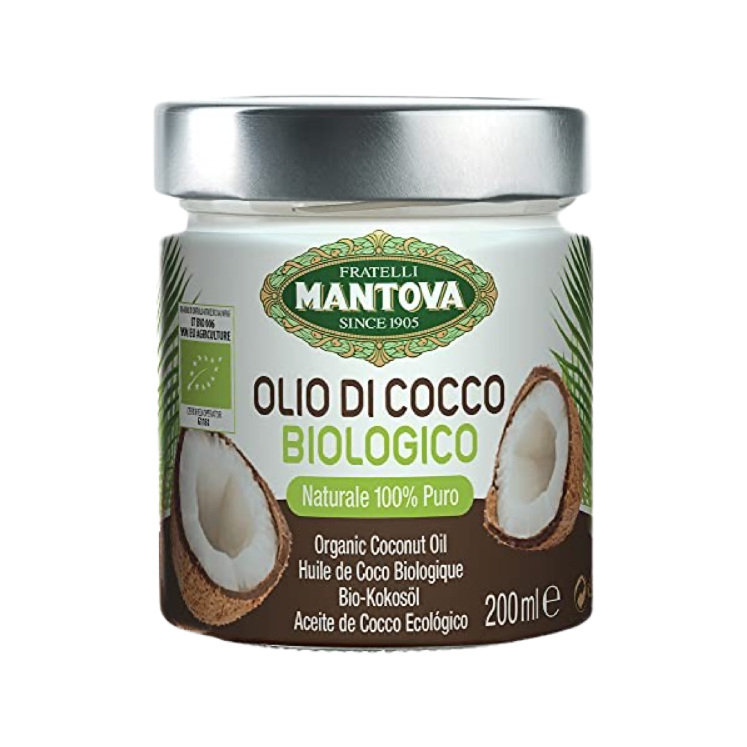 Mantova Organic 100% Natural Coconut Oil 200ml Italian organic 100% pure natural coconut oil