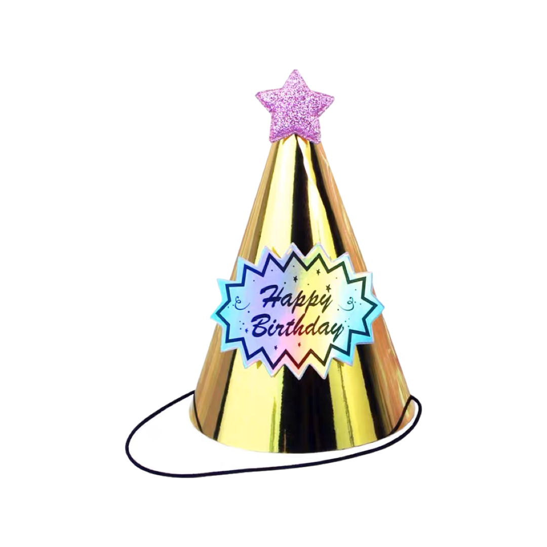 Gold glossy birthday hat