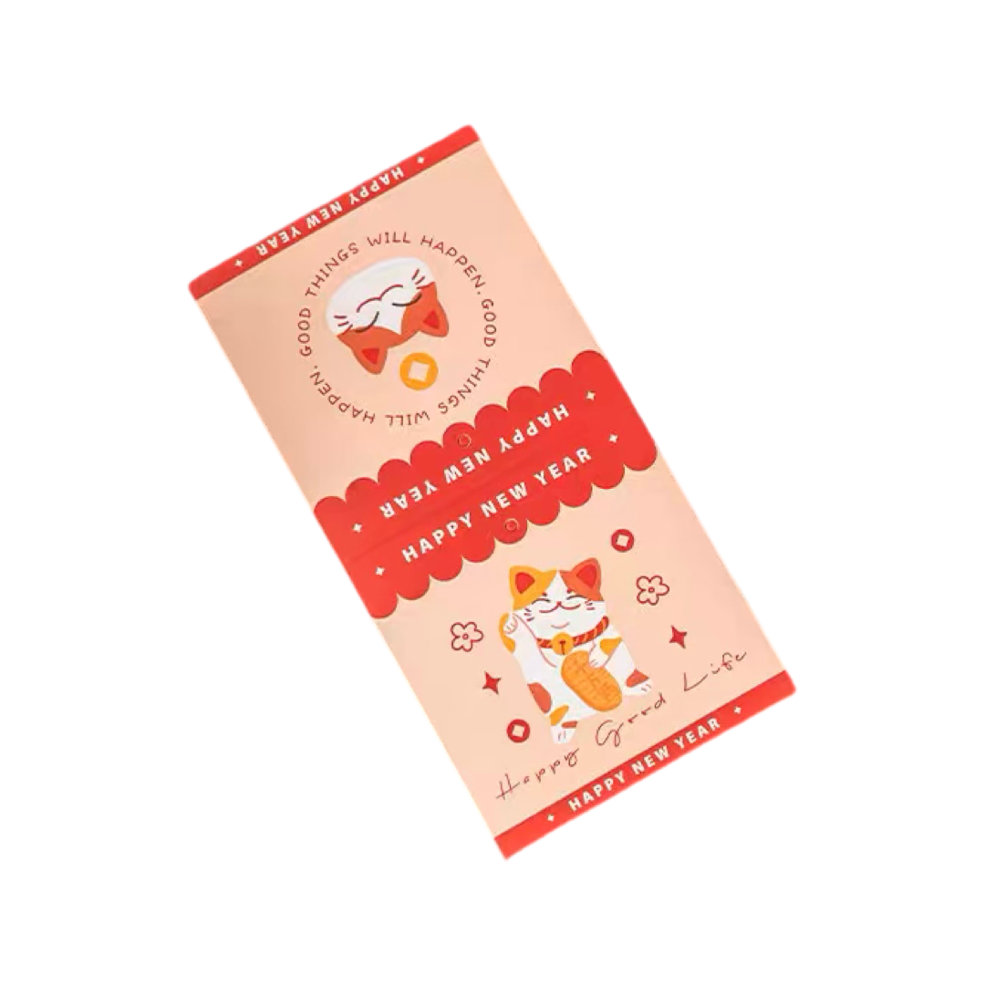 Self-supporting gift paper bag (including New Year's version eyebrow card)