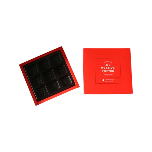 Red chocolate box-9 square grid