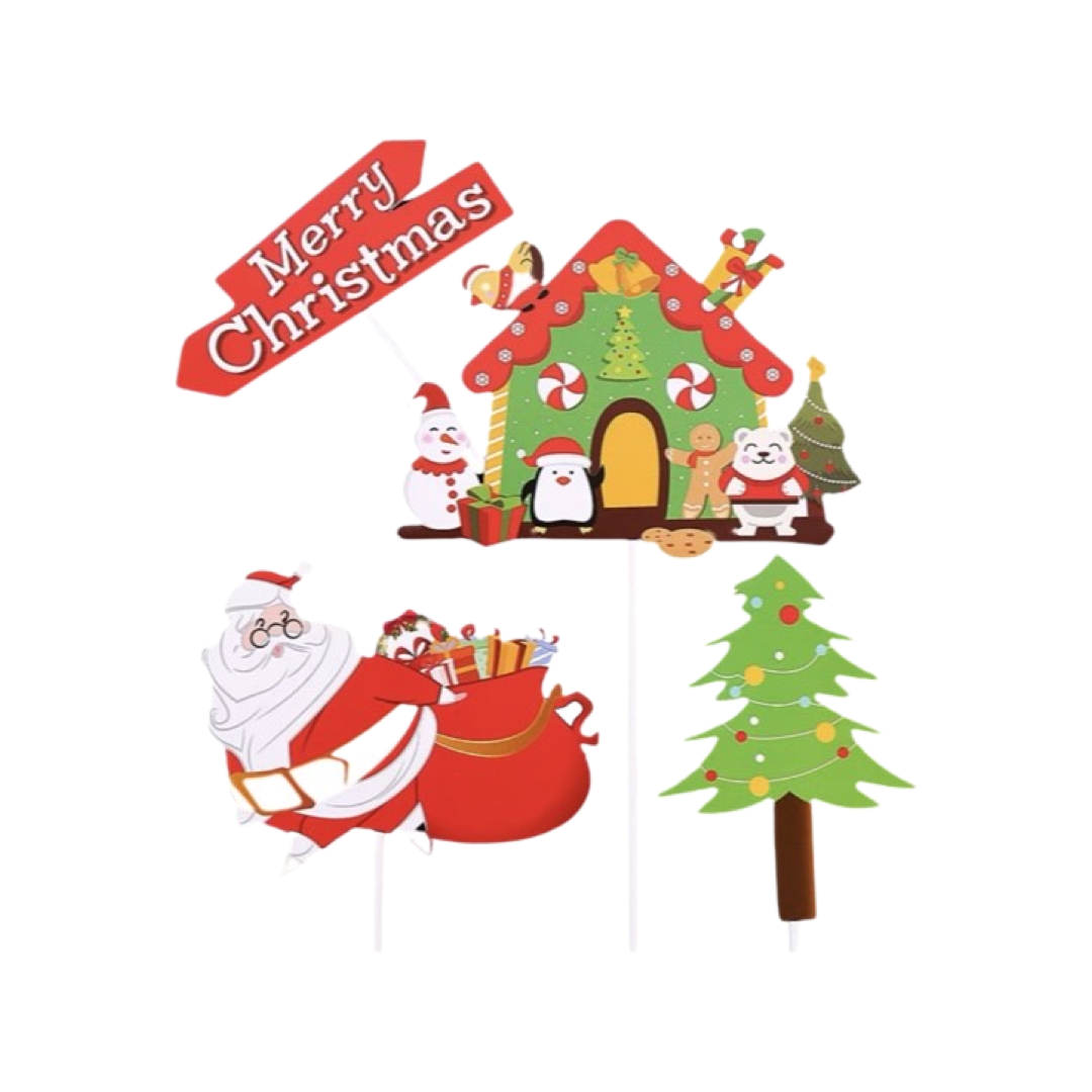 Christmas cake decoration playing cards