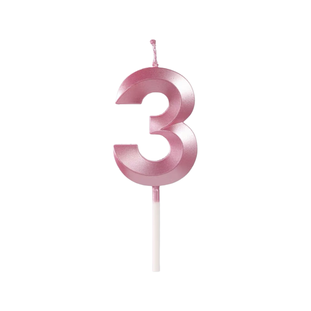 Pink Number Candle(3)