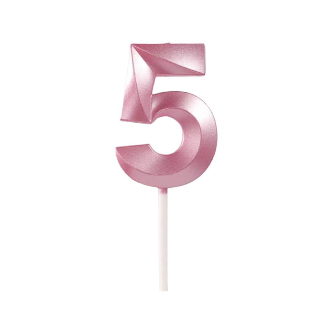 Pink Number Candle(5)