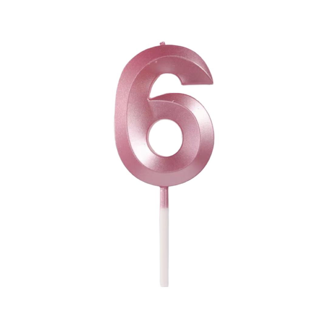 Pink Number Candle(6)