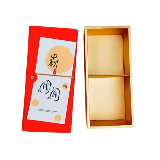 紅色中秋兩格包裝盒(100~180g)
