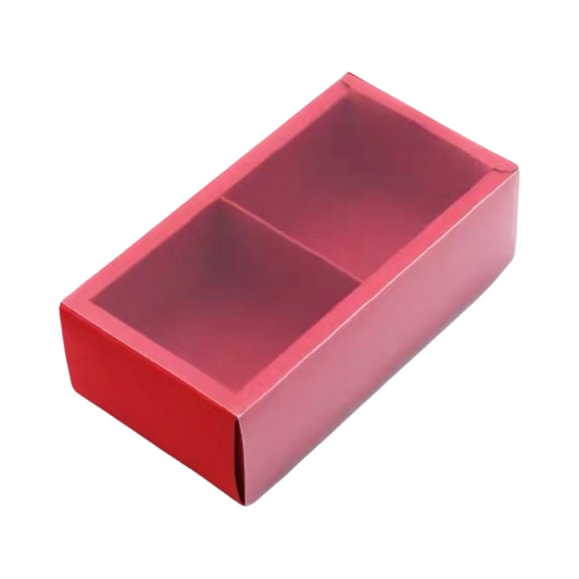 磨砂紅色兩格包裝盒(50~80g)
