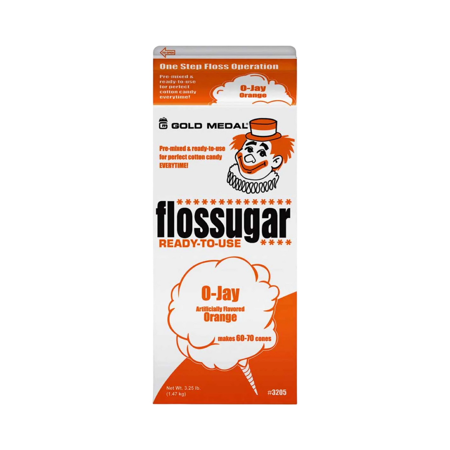 Cotton Candy 棉花糖機專用糖200g- 橙味【分裝】