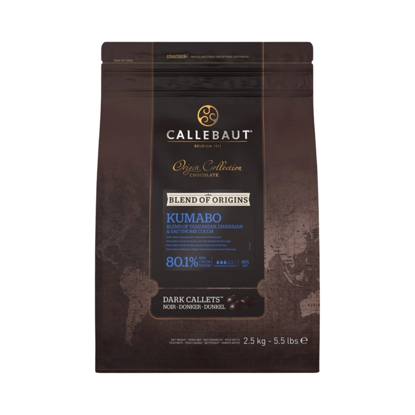 CALLEBAUT DARK ORIGIN CHOCOLATE 80.1% 比利時黑朱古力100g