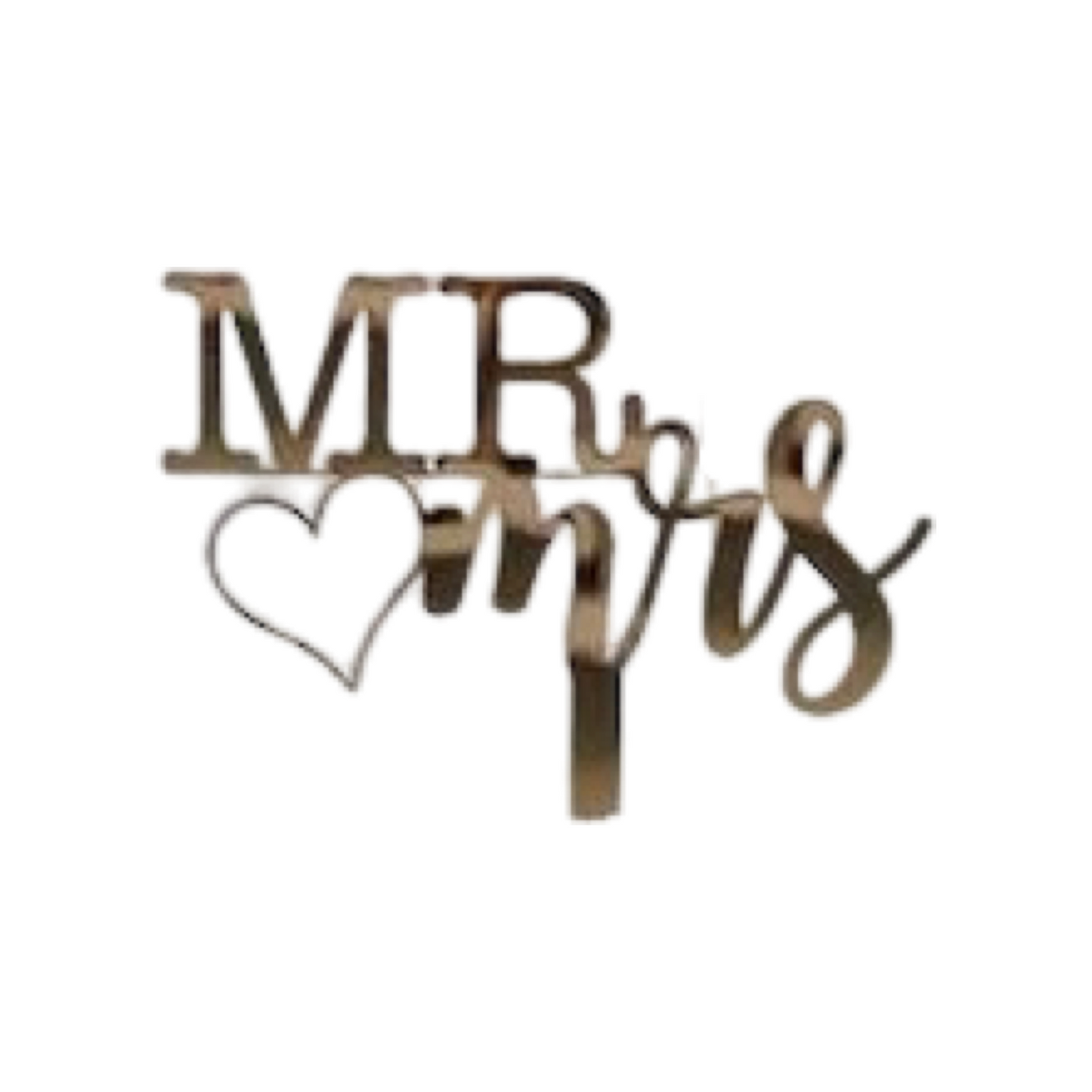 啞力膠蛋糕裝飾牌 - Mr &Mrs