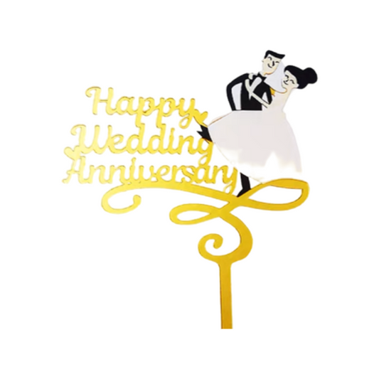 啞力膠蛋糕裝飾牌 - HAPPY WEDDING & ANNIVERSARY